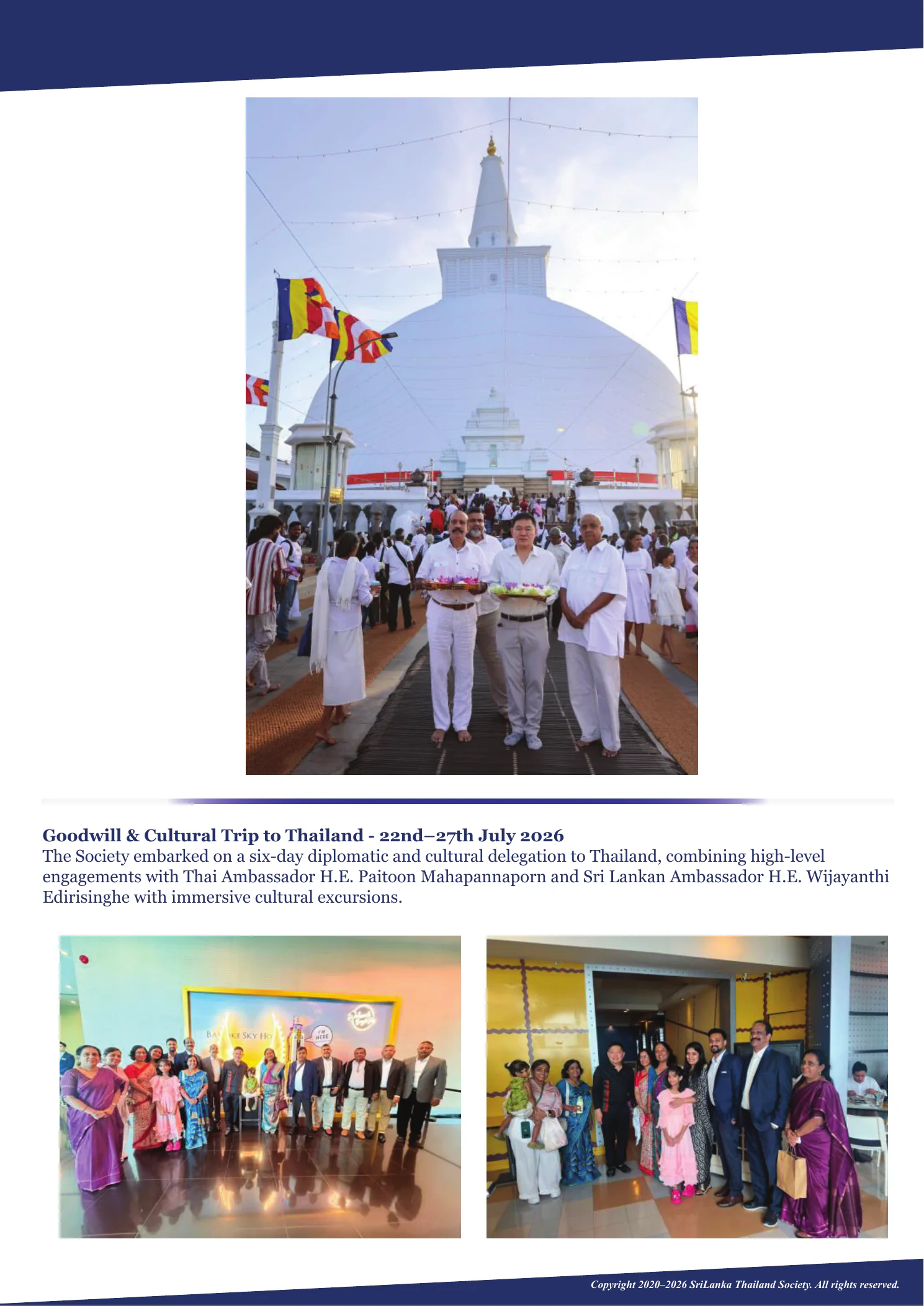 Page 14: Goodwill and Cultural Trip to Thailand