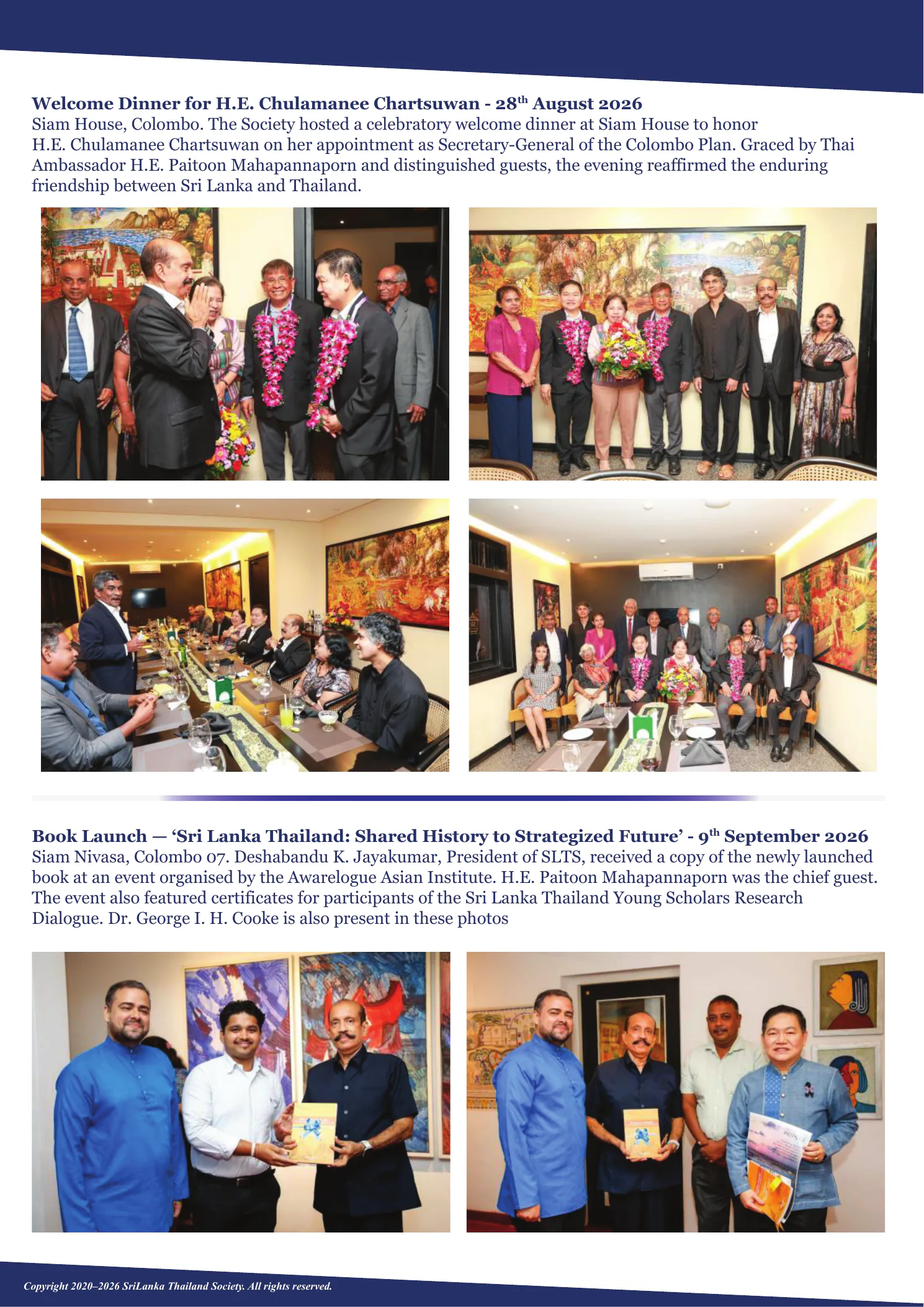 Page 15: Welcome Dinner and Book Launch