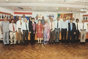 Members and guests assembled for a group photograph at a Society function