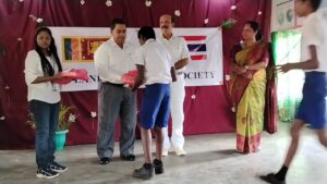 Donations being handed to students of Agraoya Tamil School, Nuwara Eliya, in January 2026